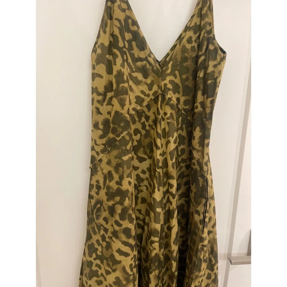 Mobwife Chic Cotton V Neck Sundress Wedding Guest Cocktail Animal Print - Picture 9 of 9